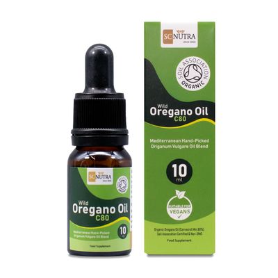 Organic Wild Oregano Oil C80 10ml (70 Servings) - 83%+ Carvacrol & Low Thymol Levels - UK Soil Association Approved - SC Nutra / Sweet Cures