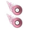 Alipis 2sheets Pink Music Record Flower Wall Sticker Decorative Bedroom Living Home Supply Multi-Function Sticker view 1