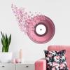 Alipis 2sheets Pink Music Record Flower Wall Sticker Decorative Bedroom Living Home Supply Multi-Function Sticker view 4