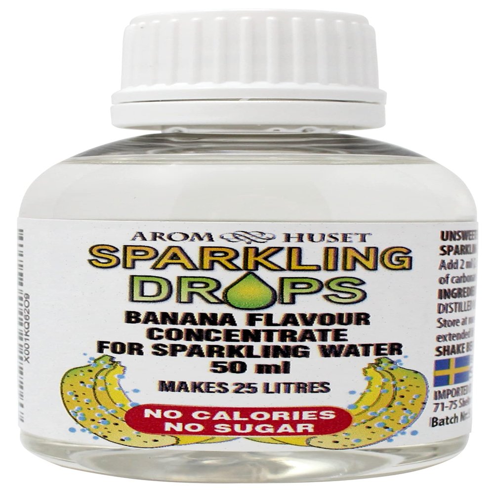 Aromhuset Banana Flavour for Sparkling Water 50ml  Zero Sugar, Low Calorie & No Preservatives  Makes 25 Litres  Just Add 2ml to 1 Litre Sparkling Water