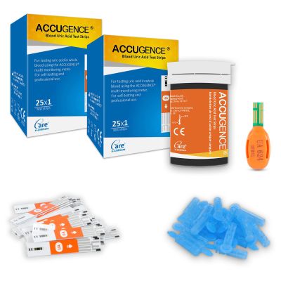 ACCUGENCE Uric Acid Test Strips 50pcs with 50 Lancets (Suitable for ACCUGENCE PM900 Meter)