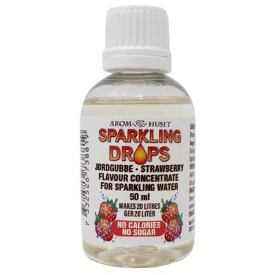 Strawberry Flavour for Sparkling Water 50ml  Zero Sugar, Low Calorie & No Preservatives  Makes 25 Litres  Just Add 2ml to 1 Litre Sparkling Water