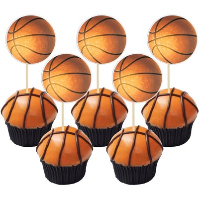 Gyufise 36 Pack Basketball Cupcake Toppers Star Sports Ball Cupcake Picks Baby Shower Basketball Sports Players Theme Birthday Party Cake Decorations Supplies