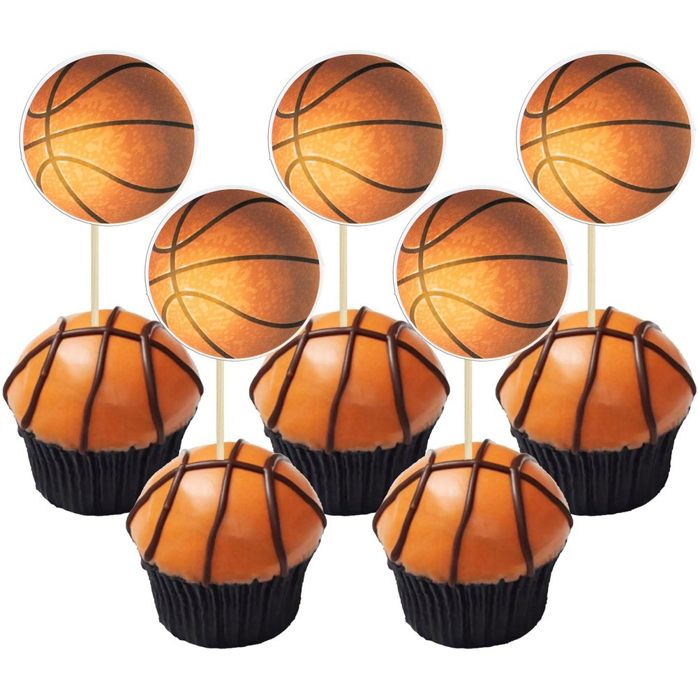 Gyufise 36 Pack Basketball Cupcake Toppers Star Sports Ball Cupcake Picks Baby Shower Basketball Sports Players Theme Birthday Party Cake Decorations Supplies
