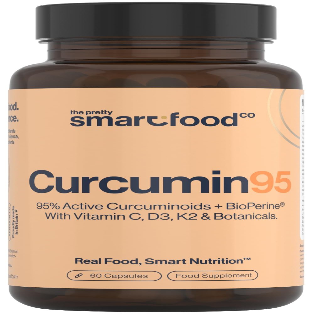 Powerful Curcumin 95 & BioPerine - Turmeric Capsules High Strength with Black Pepper - High Absorption 95% Curcuminoids - With D3, K2, Coconut & Botanicals - 60 Capsules (not tablets) - Made in The UK