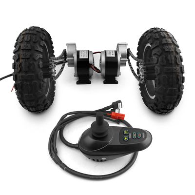 10 Inch Dual Drive Inflated Wheel Conversion Kit Joystick For E-bike Barrow Trolley Flatbed Cart Wheelchair (Max 11kph)