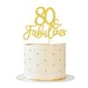 Blumomon 3 Pack 80 & Fabulous Cake Topper Gold Glitter Cheers to Happy 80th Birthday Cake Toppers Eighty and Fabulous Cake Pick Decorations for 80th Wedding Anniversary Birthday Party Supplies view 1