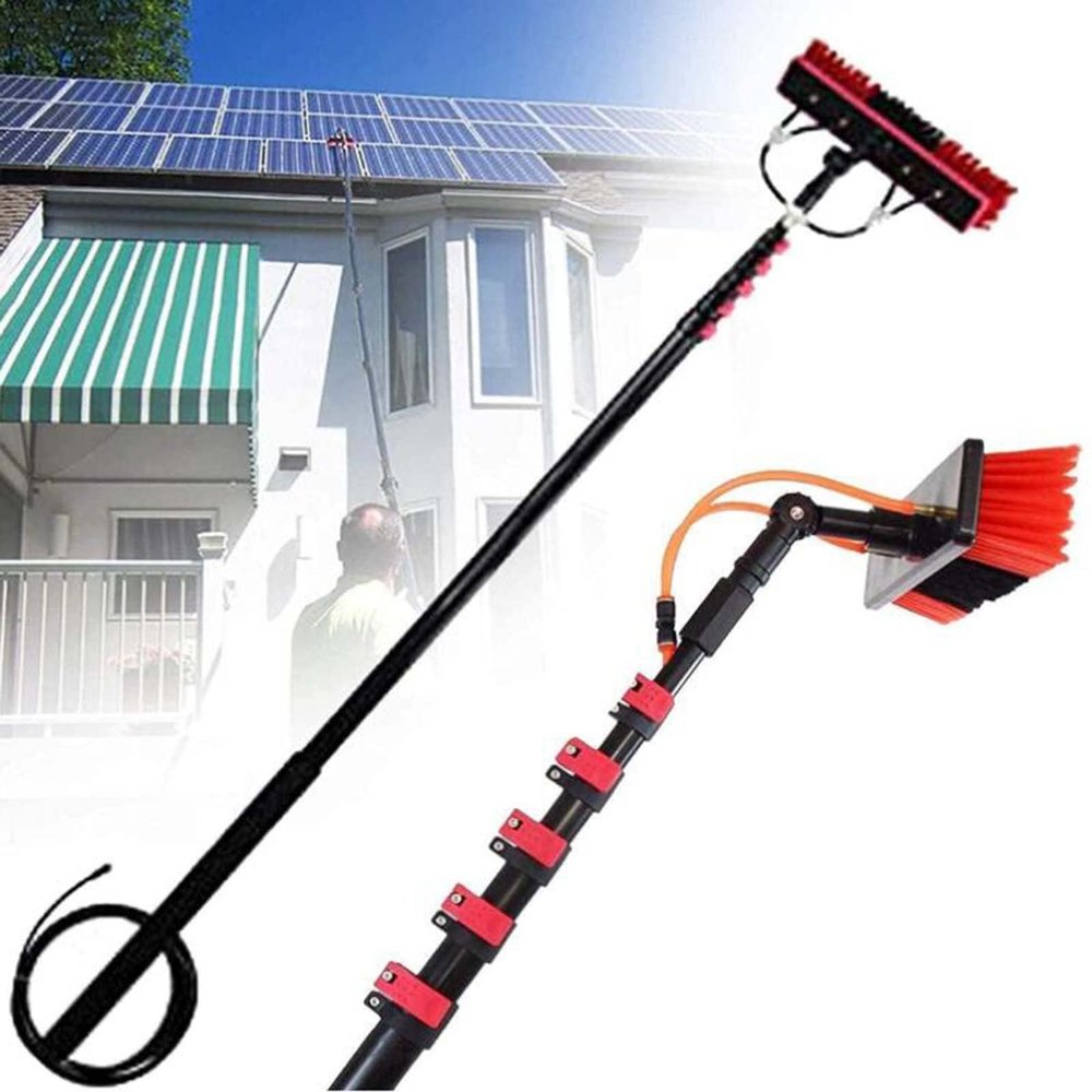 XUETAO Water Fed Brush12FT-36FT Window Cleaning Pole Water Fed Telescopic Brush Extendable Cleaner Conservatory Roof Cleaning Photovoltaic and Solar Panels