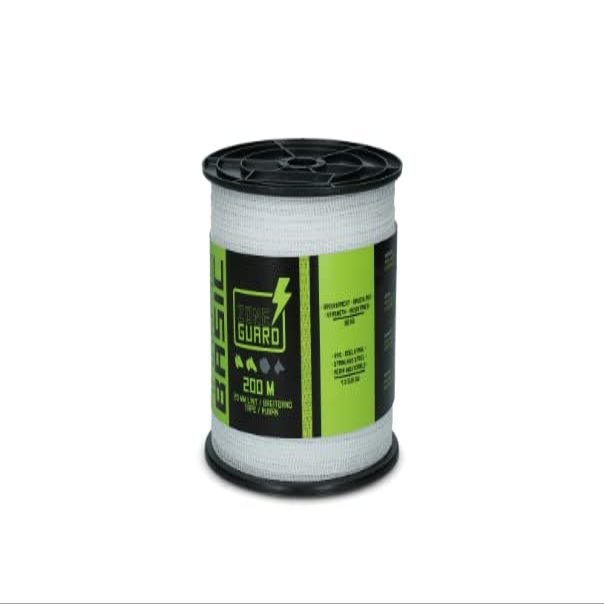 ZoneGuard Health Care Supplies 20mm Basic White Fencing Tape 200M (4 Cables)
