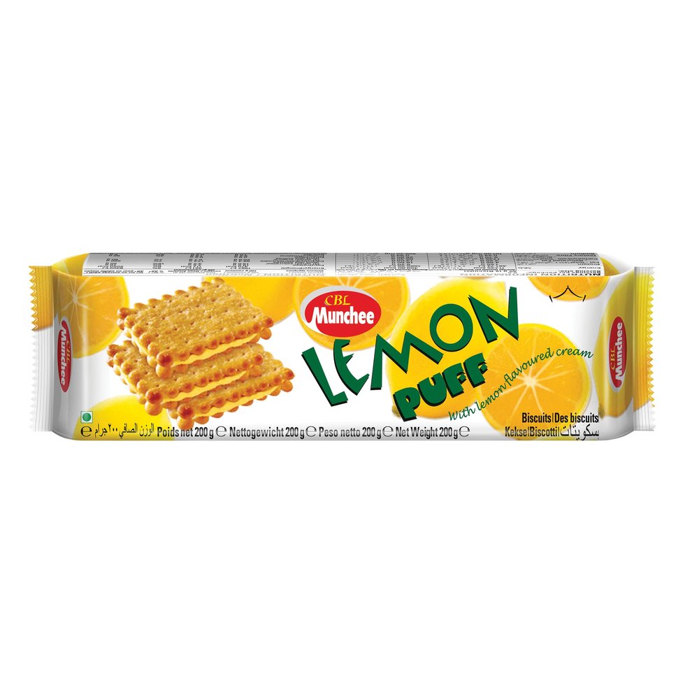 Munchee Lemon Puff Biscuits 200g Pack of 12 by Serendib