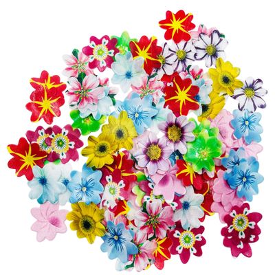 120pcs Edible Flowers Daisy Cake Toppers for Happy Birthday Wedding Edible Wafer Paper Rice Paper 1.6 Cupcake Topper Decoration Mix 10 Colurs Baby Shower Wedding
