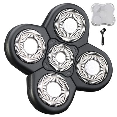 5D Head Shaver Replacement Heads Beard Cutter Head Shaver Universal Replacement Blade Head Electric Razor Shaver Head Easy Installation (5D Black)