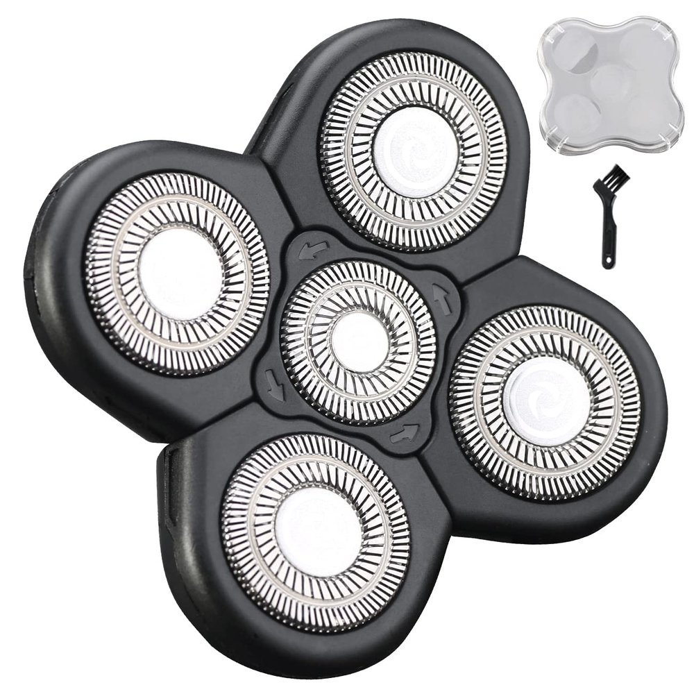 5D Head Shaver Replacement Heads Beard Cutter Head Shaver Universal Replacement Blade Head Electric Razor Shaver Head Easy Installation (5D Black)
