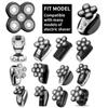 5D Head Shaver Replacement Heads Beard Cutter Head Shaver Universal Replacement Blade Head Electric Razor Shaver Head Easy Installation (5D Black) view 2