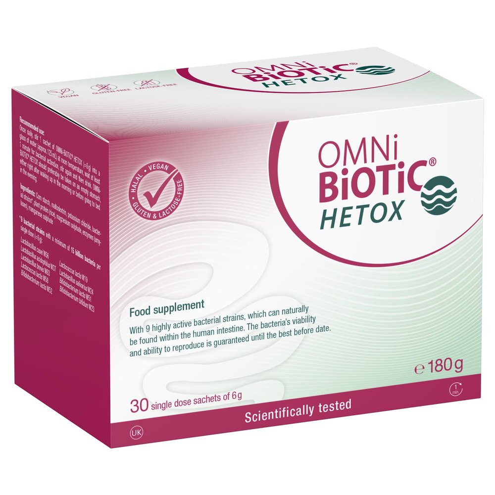 OMNi BiOTiC HETOX | Relief for the Liver From the Gut | Probiotic Powder | Particularly Easy to Take Due to Practical Sachets | 30 Sachets | Vegan | Glutenfree | Lactose-free | Halal | For daily use