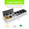 Weekly Pill Organizer 2 Times a Day - Remtise Am/Pm Daily Pill Case Medicine Organizer, Push Button 7 Day Pill Box for Pills/Vitamin/Cod Liver Oil/Supplements (Black & White) view 2