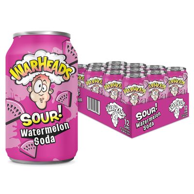Warheads - Sour Fruity Soda with Classic Warheads Flavors 12 x 255ml 12oz Cans (US Import) (Watermelon)