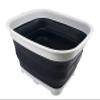 SAMMART 15L Collapsible Dishpan with Draining Plug - Foldable Washing Basin - Portable Dish Washing Tub - Space Saving Kitchen Storage Tray (Grey/Slate Grey) view 1