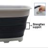 SAMMART 15L Collapsible Dishpan with Draining Plug - Foldable Washing Basin - Portable Dish Washing Tub - Space Saving Kitchen Storage Tray (Grey/Slate Grey) view 3