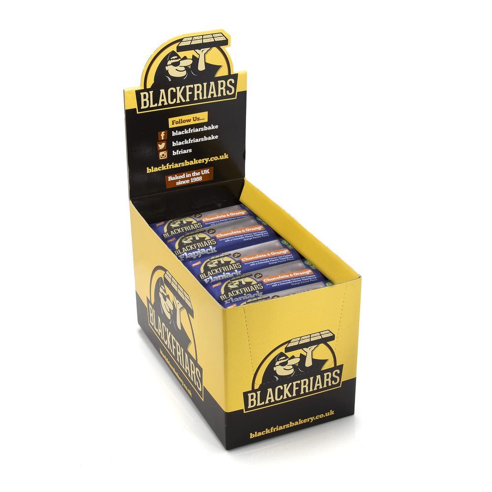 Blackfriars Flapjack Multipack Bars - Chocolate & Orange 25 x 90g | Flapjack Bars Individually Wrapped | Breakfast Bars | Suitable for Vegetarians [UK company]