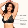 Adore Me Kaia Contour Unlined Bra - 30A-46DDD Underwire Bra for Women with Padded Quarter Cups, Adjustable Straps, & Lace, Black 2, 42F view 2