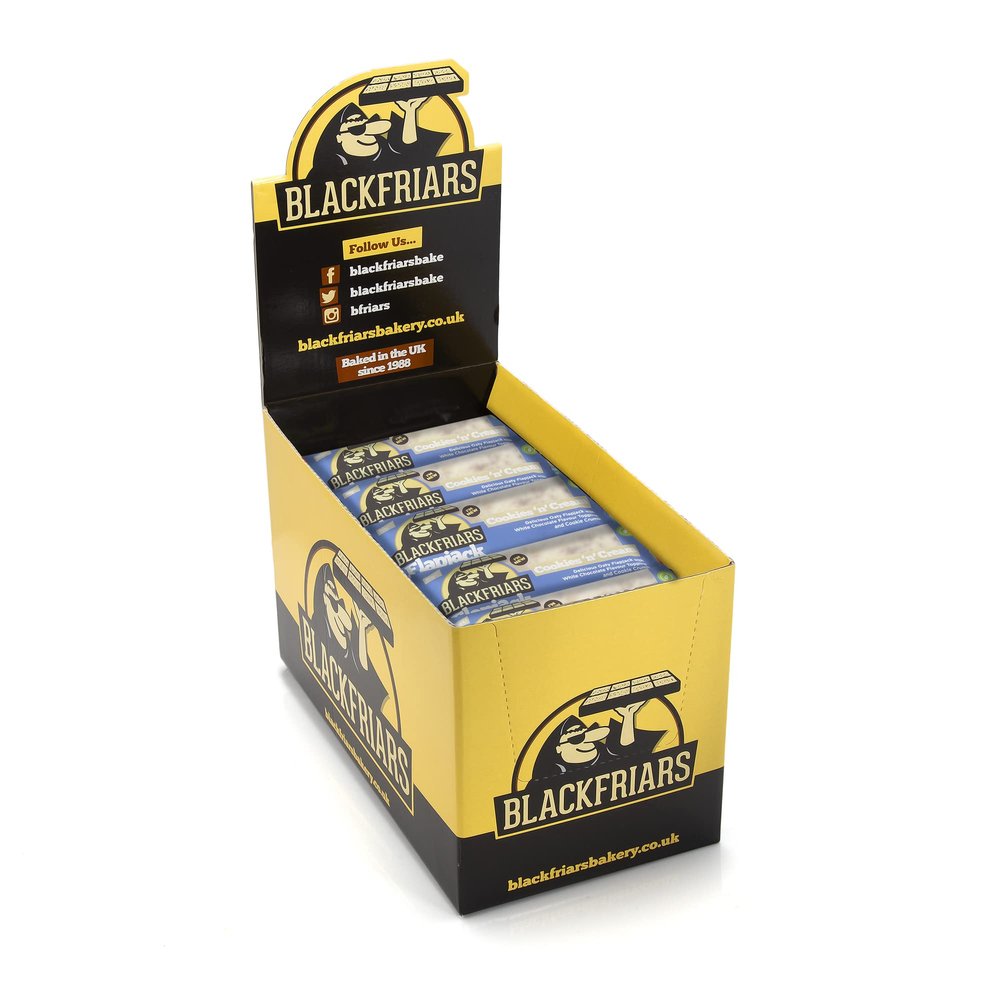 Blackfriars Flapjack Multipack Bars - Cookies and Cream Flapjacks 25 x 90g | Flapjack Bars Individually Wrapped | Breakfast Bars | Suitable for Vegetarians [UK company]