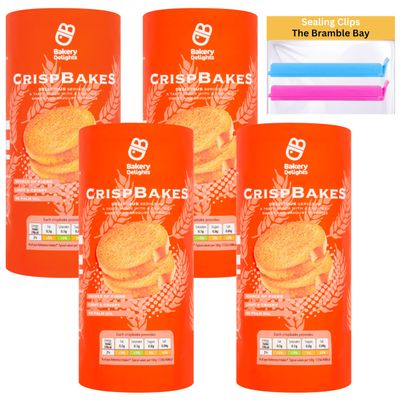 Crisp Bread Multipack Bakery Delights Crispbakes 125g x 4, Sealing clips x2