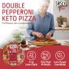 SRSLY Low Carb Double Pepperoni Pizza 9 Inch Multipack of 9 | Keto Low Carb Low Sugar High Protein Halal | Crispy Base Full Flavour Toppings Ready to Bake | Fresh Frozen Pizza Multipack view 3