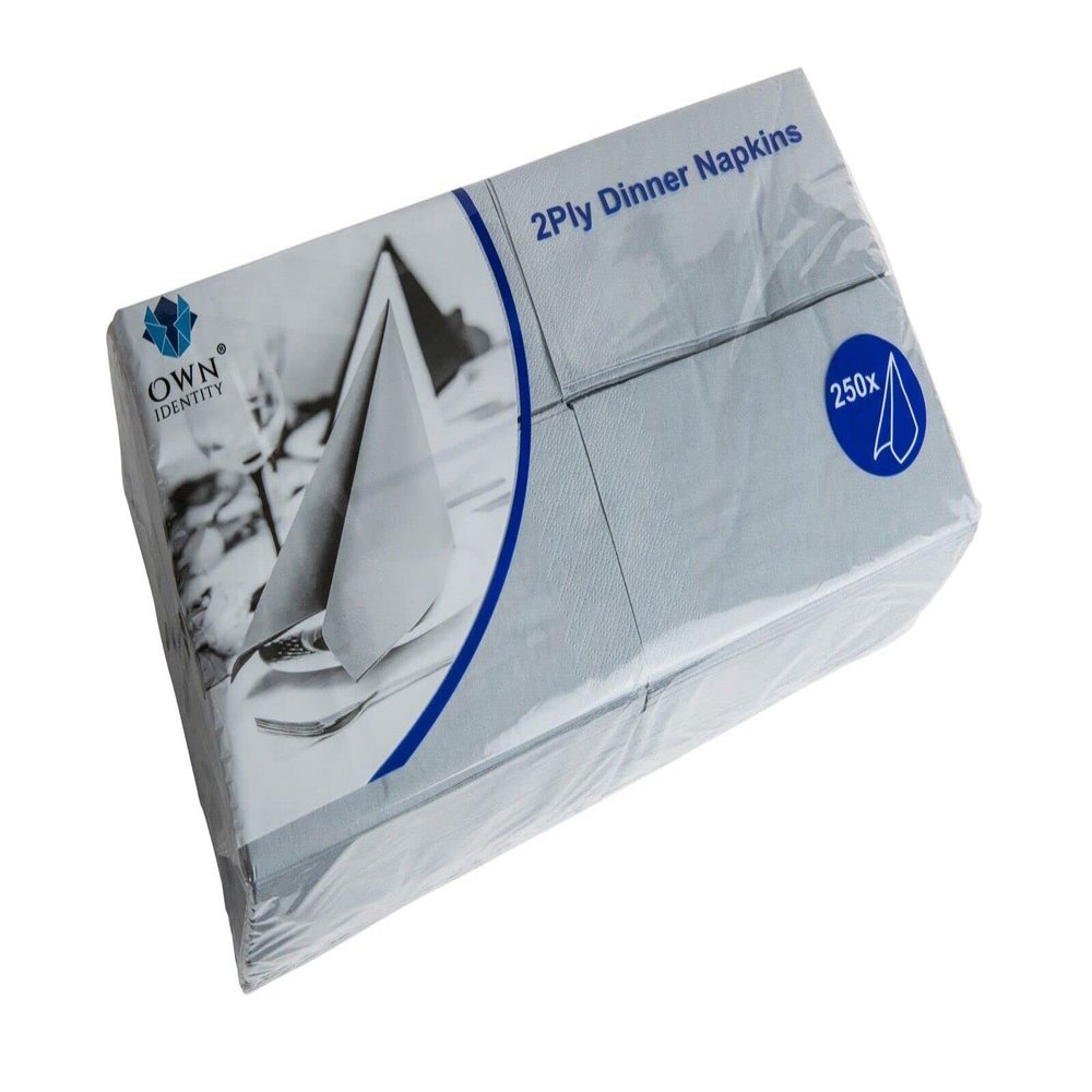 We Can Source It Ltd  Grey 40cm 2-Ply Paper Napkins  Absorbent Dinner Serviettes with 8-Fold Rectangular Design  Ideal for Catering, and Events  Strong and Disposable - 500 Napkins (2Pack)