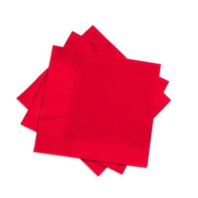 We Can Source It Ltd - Red 2-Ply Paper Napkins 24cm - Cocktail Napkins for Bars, Restaurants, Cafs, Parties & Home - Recyclable Disposable Bar Caddy Napkins - Pack of 250