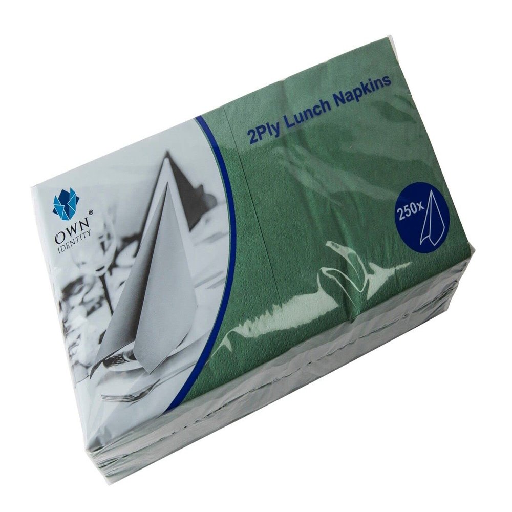 We Can Source It Ltd Dark Green 33cm 2-Ply Lunch Napkins Absorbent Paper Napkins with 4-Fold Square Design Ideal for Catering, and Events Strong and Disposable 1000 Napkin (4 Pack)