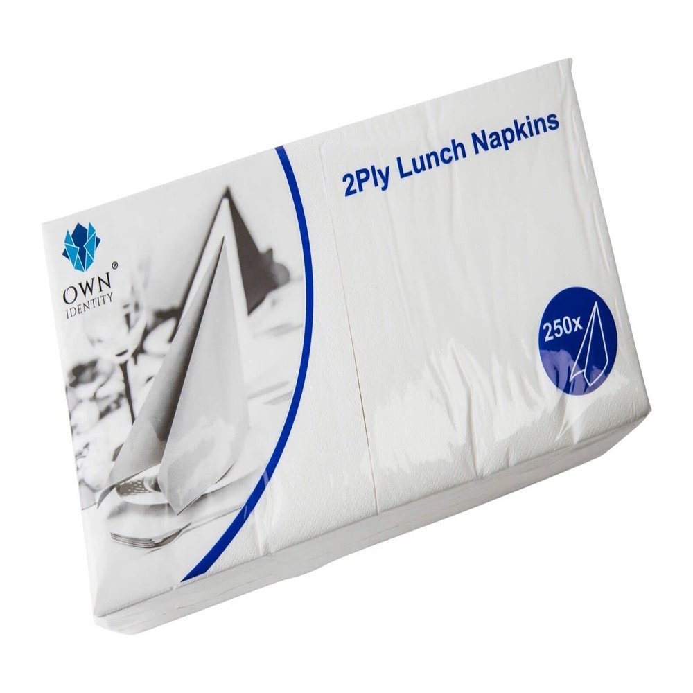 We Can Source It Ltd White 33cm 2-Ply Lunch Napkins Absorbent Paper Napkins with 4-Fold Square Design Ideal for Catering, and Events Strong and Disposable 1000 Napkin (4 Pack)