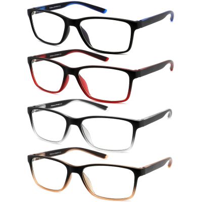 Readersoul - Pack of 4 Men's Elegant Lightweight Two Tone Reading Lenses, Set of 4 different colours., 1.75x