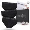 Pack of 3 Ultra Absorbent Period Panties 4 Layers Organic Cotton + Laundry Bag | Menstrual Panty Abundant Flow Washable Underwear Menstruation Postpartum Leaks Teenager Incontinence XXL view 1