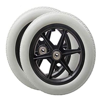 2pcs 12 Inch Manual Wheelchair Rear Wheel Caster Non-Inflatable Wheel Pu Tire Wheelchair Accessories Rear Wheel (Color : Gray)
