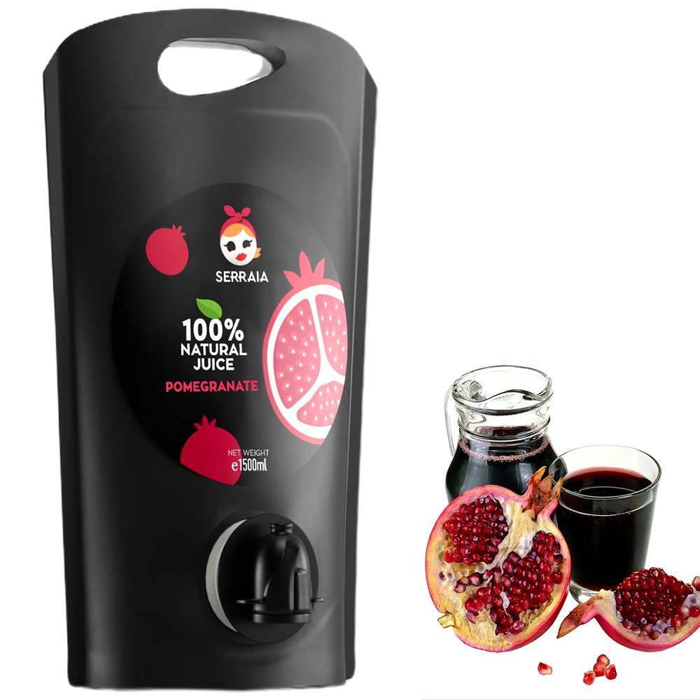 Serraia Greek Natural Pomegranate Fruit Juice 100% | 1,5 lt | Loaded with Important Nutrients | No Preservatives, No Sugar Added.