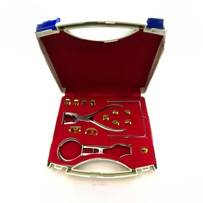 Dental Rubber Dam Kit Stainless Steel 15Pcs Dental Endodontic Kit Molars+Ainsworth