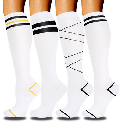 4 Pairs Compression Socks - Compression Socks for Women & Men Circulation - Best Support for Nurses, Running, Athletic