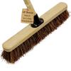 18 Stiff Broom Outdoor Heavy Duty with Wooden Handle Natural Bassine Hard Bristle Yard Brush Factory Warehouse Floors Commercial and Industrial Broom Strong Wooden Brush (Pack of 1) view 1
