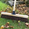 18 Stiff Broom Outdoor Heavy Duty with Wooden Handle Natural Bassine Hard Bristle Yard Brush Factory Warehouse Floors Commercial and Industrial Broom Strong Wooden Brush (Pack of 2) view 2