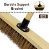 18 Stiff Broom Outdoor Heavy Duty with Wooden Handle Natural Bassine Hard Bristle Yard Brush Factory Warehouse Floors Commercial and Industrial Broom Strong Wooden Brush (Pack of 2) view 4