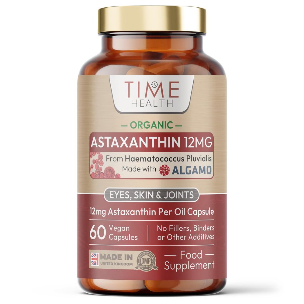New: Organic Astaxanthin Oil 12mg - High Strength - Pure & Natural Astaxanthin - 60 Capsules - Carrageenan Free - Premium Algamo Oil - Haematococcus Pluvialis - UK Made - Zero Additives - EU Source