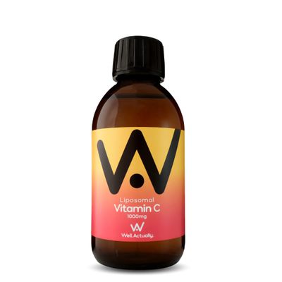 WELL ACTUALLY Liposomal Vitamin C 1000mg - (150ml - 30 Servings) High Strength Liquid Liposomal Vitamin C Supplement - Supports Immunity, Skin, Brain, Joints, Energy - Vegan, Fruit Fusion