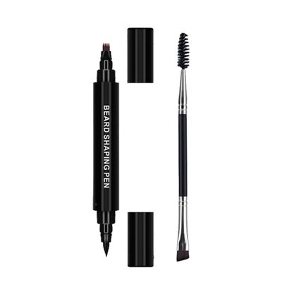 Beard Filler Pen Pencil Brush Filling Kit Long-Lasting Waterproof Black for Gaps Thin Patchy Men Gift 2PCS,Beard Filler