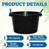 [  ] - 45L Rope Handle Black Bucket Heavy Duty Plasterers Tub Mixing Cement Water Storage Muck Bucket (  ) (45L) view 3