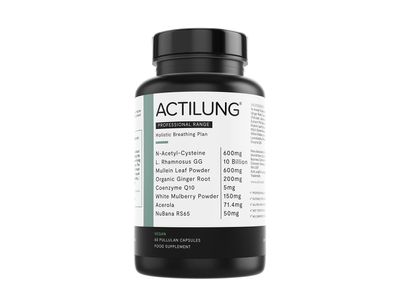 ActiLung  Natural Lung Support Supplement | NAC, Mullein Leaf & Ginger for Mucus Clearance, Respiratory Health & Lung Detox | Probiotics & Vitamin C for Immune Support | 60 Capsules