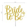 Bride To Be Cake Topper, Engagement Party Decorations Ideas, Bridal Shower, Bachelorette, Premium Quality Decoration, Sturdy Doubled Sided Glitter, Acrylic Stick. Made in USA (Gold) view 2