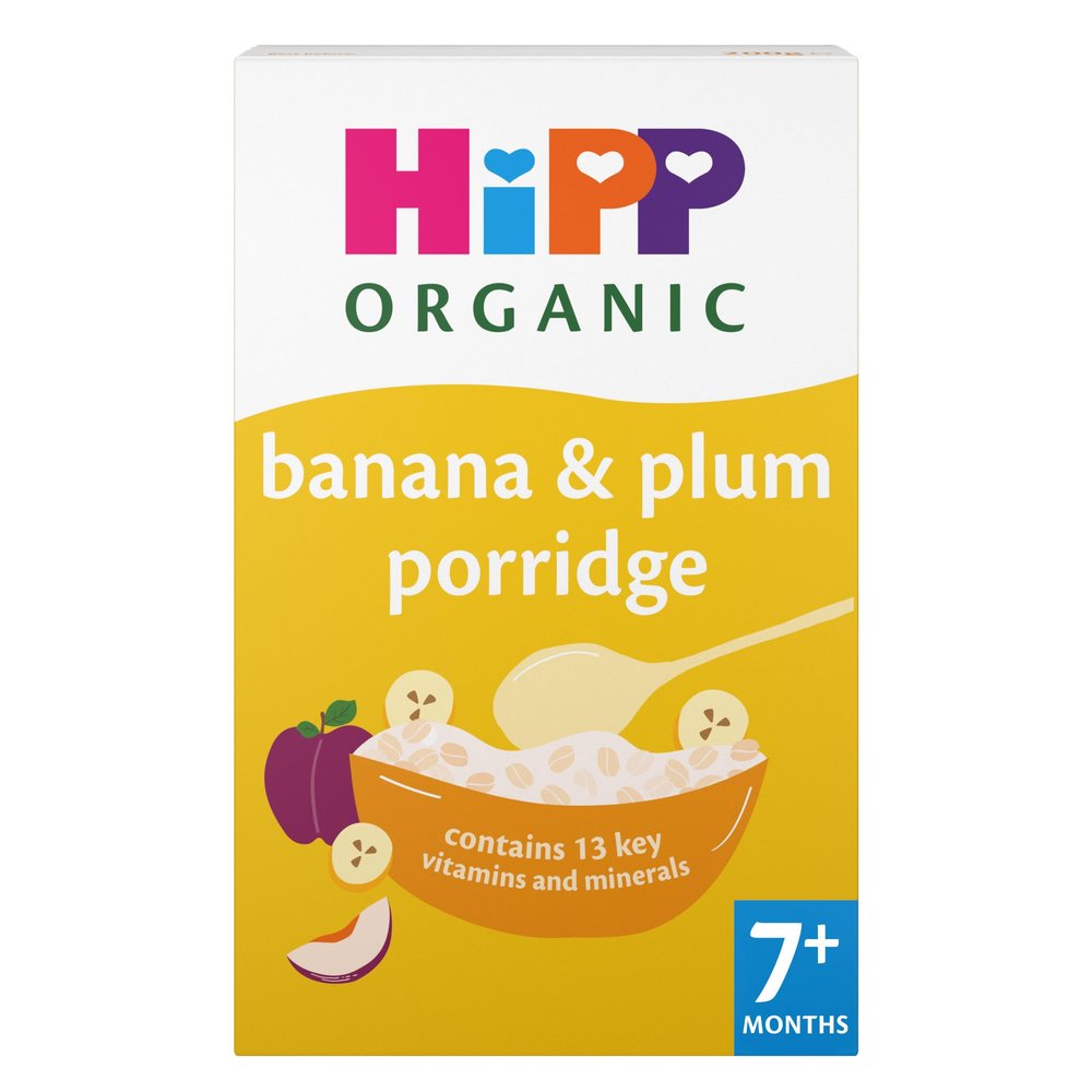 HiPP Organic Banana & Plum Porridge 7+ Months 200g (Pack of 4)