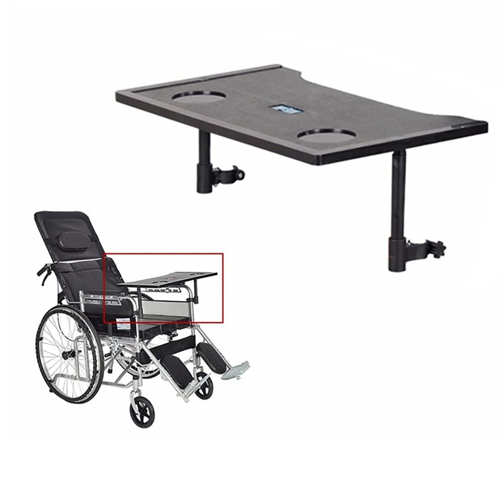 Wheelchair Lap Tray Table With 2 Cup Holders, Detachable Wheelchair Table Universal Trays Desk For Eating And Writing Wheelchair Accessories