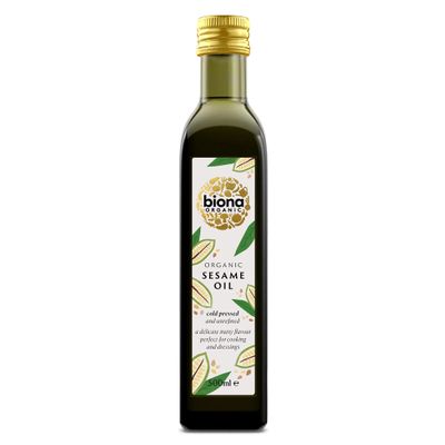 Biona Organic Sesame Seed Oil, 500ml - From Organic Sesame Seeds - Cold Pressed and Unrefined - Delicate Nutty Flavour - Multi-purpose Oil